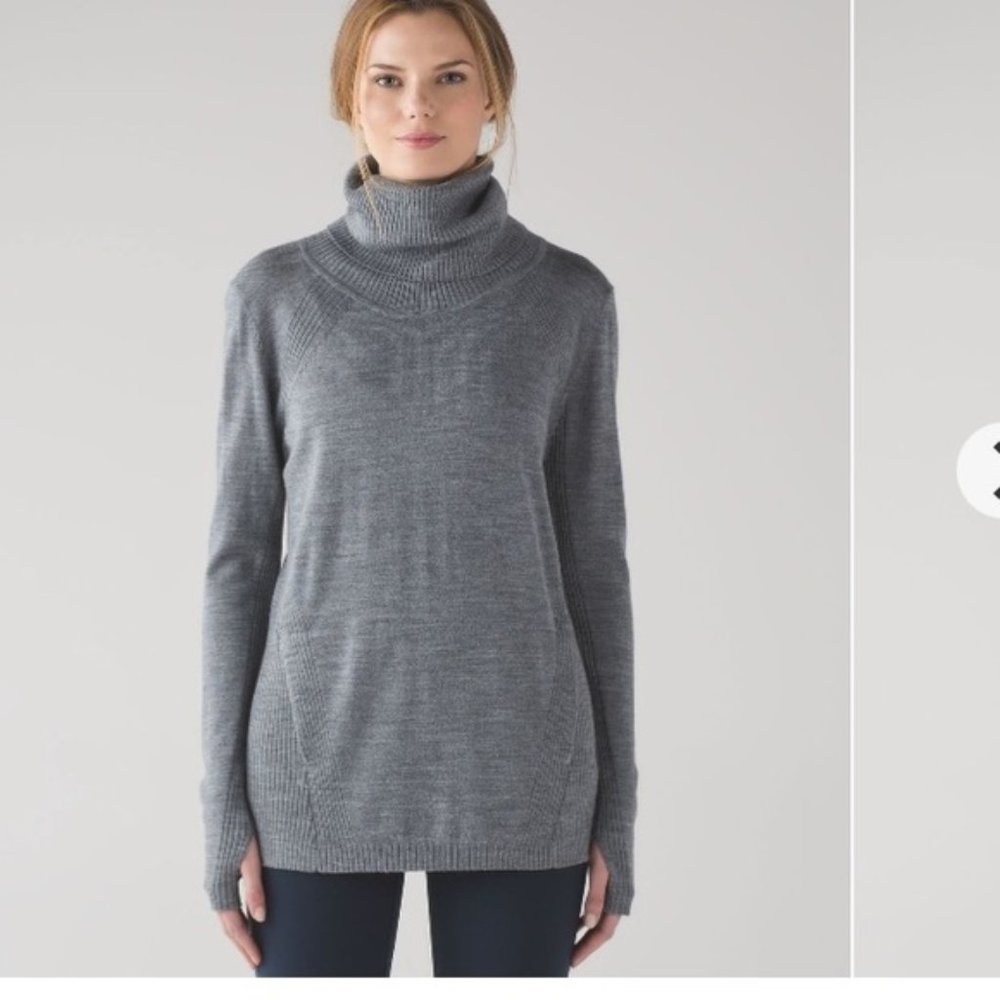 ❗️SOLD❗️Lululemon Sweat And Savasana Light Grey/Brown Sweater Size 6 - Picture 1 of 8